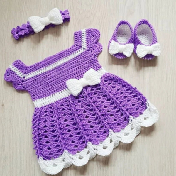 Hand Crochet Baby Dress    -  from Violet Collections