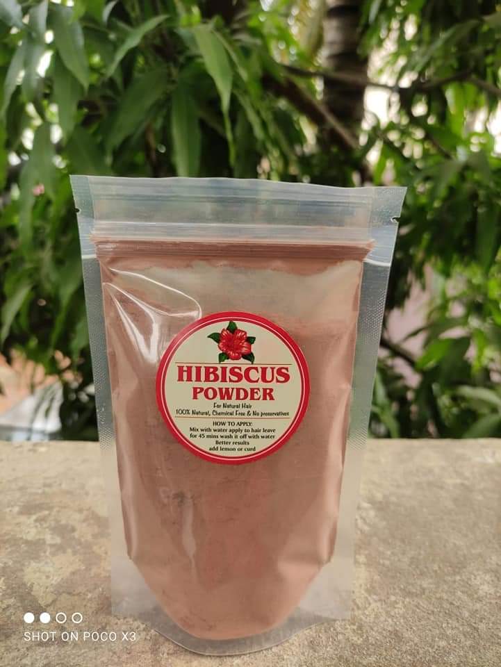 Natural homemade powders pack for healthy hair and skin  - Hibiscus