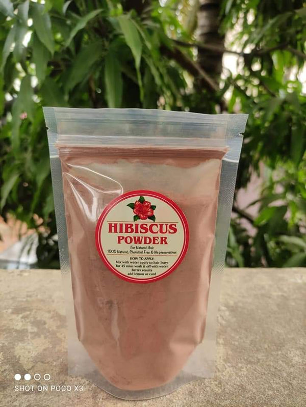 Natural homemade powders pack for healthy hair and skin  - Hibiscus