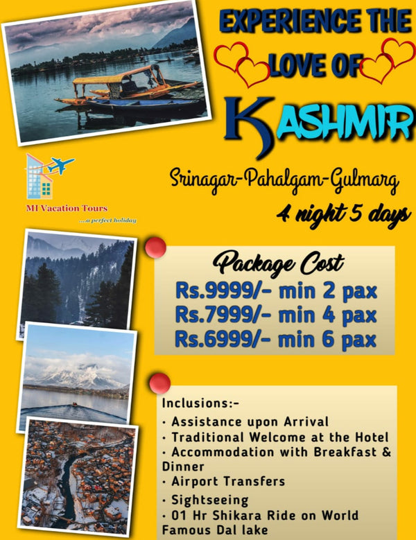 KASHMIR PACKAGE From MI- VACATION TOURS